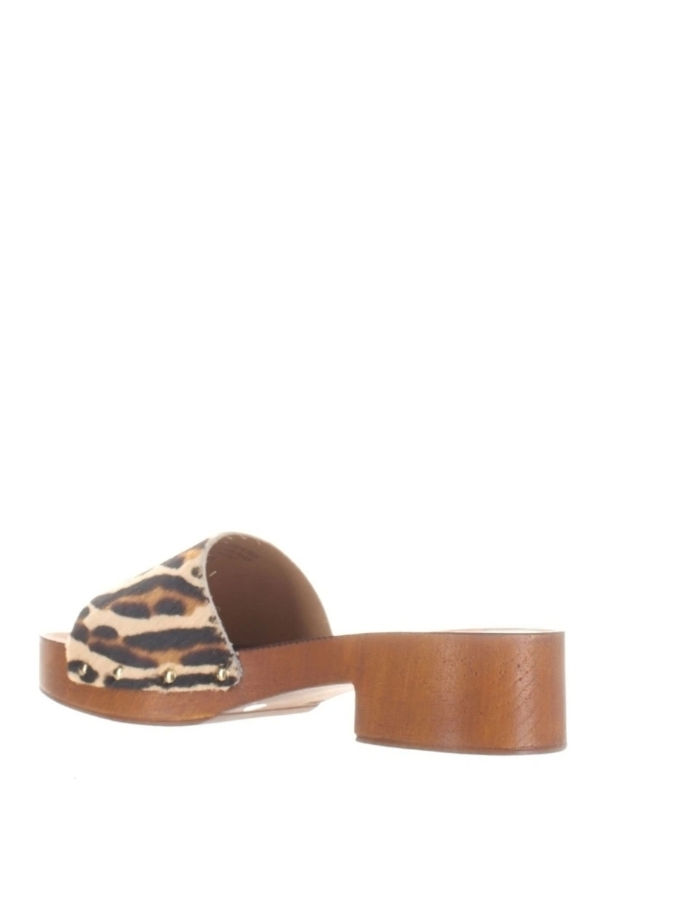 Vince Camuto TRENDAN Leopard-Print Slide Mule Leather + Calf Fur 9.5 - Picture 4 of 8